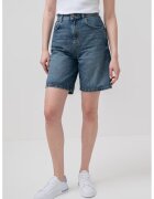 Marella Pantaloni scurti de denim cu talie inalta - Albastru inchis