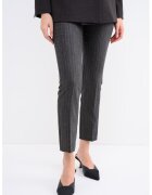 Marella Pantaloni slim fit crop de lana - Gri antracit