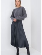 Marella Pulover crop din amestec de lana cu maneci cazute - Gri melange