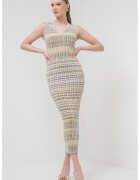 Marella Rochie cu decolteu in V Enziana - Negru/Galben/Crem