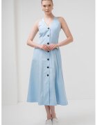 Marella Rochie evazata cu decolteu in V Pioppo - Albastru pastel