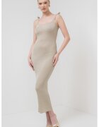Marella Rochie maxi cambrata cu aspect striat Porto - Auriu/Kaki