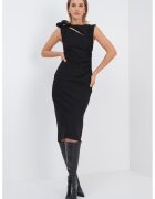 Marella Rochie midi din amestec de lana cu decupaj - Negru