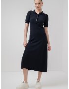 Marella Rochie midi dreapta din amestec de bumbac Cesena - Negru