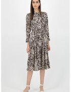 Marella Rochie tip camasa cu animal print - Alb fildes/Maro