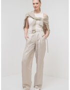 Marella Top crop cu decolteu la baza gatului - Alb fildes
