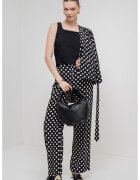 Marella Top crop din amestec de in - Negru