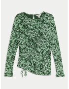 Marks & Spencer Bluza asimetrica cu snur - Verde/Alb murdar
