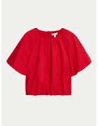 Marks & Spencer Bluza be bumbac cu model bufant - Rosu