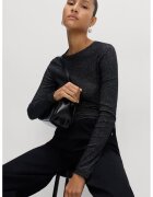 Marks & Spencer Bluza cu decolteu la baza gatului si aspect stralucitor - Negru stins