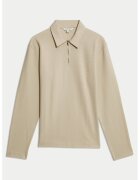 Marks & Spencer Bluza polo cu fenta cu fermoar - Maro nisip