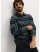Marks & Spencer Bluza polo de bumbac cu dungi - Bleumarin/Verde sparanghel