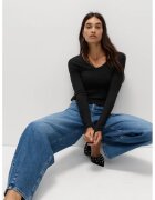 Marks & Spencer Bluza slim fit cu decolteu in V - Negru