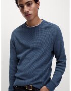 Marks & Spencer Bluza texturata de trening cu decolteu la baza gatului - Albastru indigo