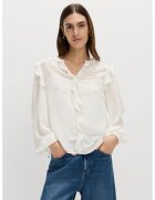 Marks & Spencer Bluza vaporoasa cu volane - Alb murdar