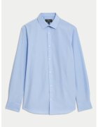 Marks & Spencer Camasa regular fit din amestec de bumbac - Albastru lavanda