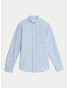 Marks & Spencer Camasa slim fit cu guler fixat cu nasturi - Albastru glaciar