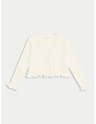 Marks & Spencer Cardigan cu terminatii valurite - Galben pal