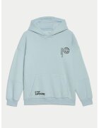 Marks & Spencer Hanorac din amestec de bumbac cu imprimeu text - Albastru pastel/Negru