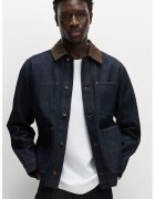 Marks & Spencer Jacheta din denim cu guler clasic contrastant - Bleumarin