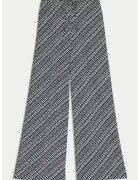 Marks & Spencer Pantaloni cu croiala ampla - buzunare laterale si model - Alb/Negru