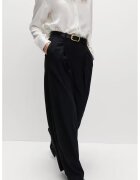 Marks & Spencer Pantaloni cu croiala ampla si pliuri - Negru