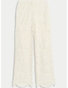Marks & Spencer Pantaloni din dantela cu talie inalta - Alb murdar