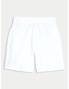 Marks & Spencer Pantaloni scurti din amestec de in cu talie elastica - Alb