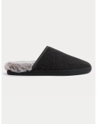 Marks & Spencer Papuci de casa cu blana sintetica - Negru stins