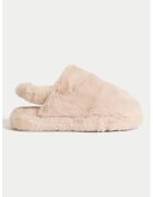 Marks & Spencer Papuci de casa slingback din blana sintetica - Piersica