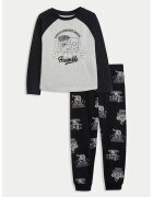Marks & Spencer Pijama cu design grafic - Negru/Gri deschis