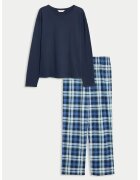 Marks & Spencer Pijama din bumbac cu imprimeu - Bleumarin