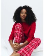 Marks & Spencer Pijama din bumbac cu imprimeu - Rosu/Roz