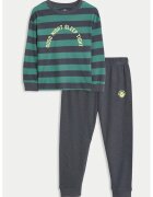 Marks & Spencer Pijama in dungi de bumbac - Verde/Gri inchis