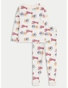 Marks & Spencer Pijama lunga cu Bluey - Visiniu/Alb fildes