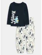 Marks & Spencer Pijama lunga cu model Bluey - Alb/Bleumarin