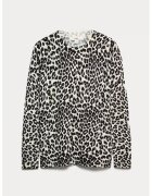 Marks & Spencer Pulover cu animal print - Negru/Crem