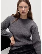 Marks & Spencer Pulover cu striatii si decolteu la baza gatului - Gri melange