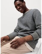Marks & Spencer Pulover regular fit cu decolteu la baza gatului - Alb/Bleumarin