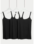 Marks & Spencer Set de 3 piese de top-uri de casa cu insertii din dantela - Negru
