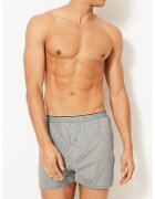 Marks & Spencer Set de boxeri din bumbac - 5 perechi - Negru/Gri melange/Bleumarin