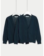 Marks & Spencer Set de cardigane tricotate fin - 2 piese - Albastru ultramarin