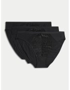 Marks & Spencer Set de chiloti cu segment frontal din dantela - 3 perechi - Negru