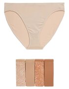 Marks & Spencer Set de chiloti din microfibra - 5 perechi - Maro scortisoara/Bej