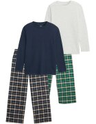 Marks & Spencer Set de pantaloni de pijama in carouri - 2 perechi - Alb/Verde/Albastru