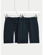 Marks & Spencer Set de pantaloni scurti din amestec de bumbac cu snur - 2 piese - Bleumarin