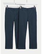Marks & Spencer Set de pantaloni uni - 2 perechi - Albastru inchis