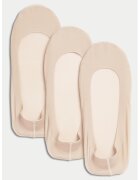 Marks & Spencer Set de sosete foarte scurte - 3 perechi - Bej
