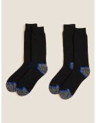 Marks & Spencer Set de sosete lungi Freshfeet™ - 2 perechi - Negru