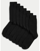 Marks & Spencer Set de sosete lungi uni - 7 perechi - Negru